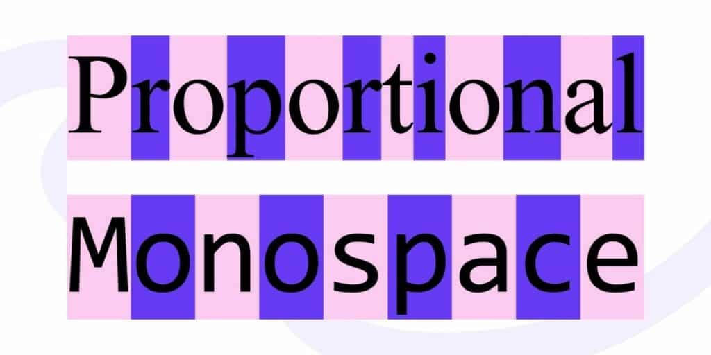 Exemple de police proportionnelle et à chasse fixe pour l'adaptation aux enfants dyslexiques