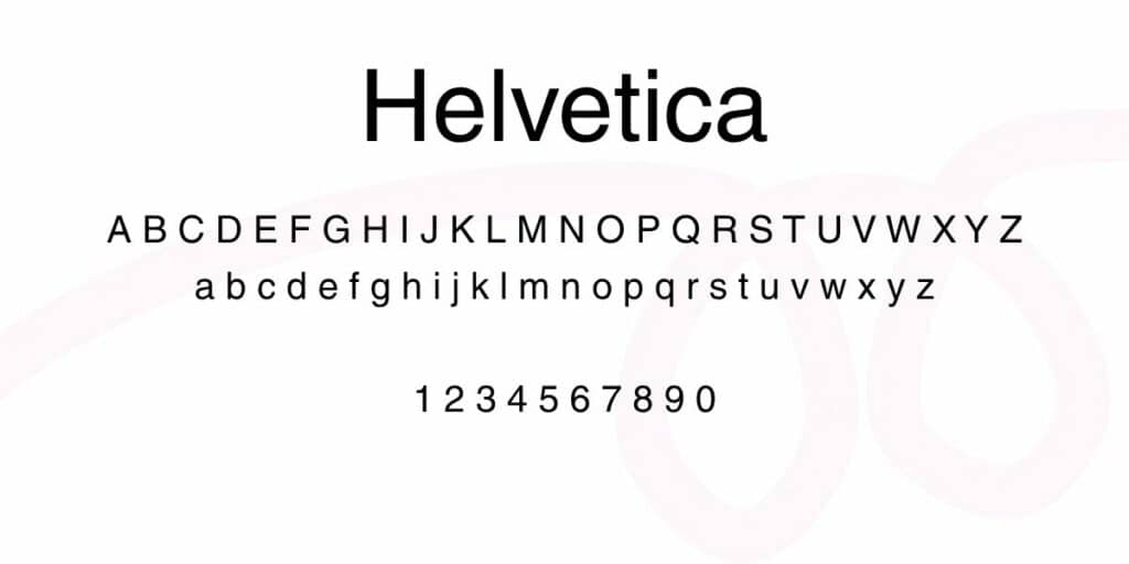 Alphabet et chiffres en police Helvetica